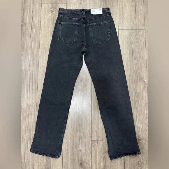 NWT AGOLDE FRAN JEAN LOW SLUNG EASY STRAIGHT in Black Tea Sz 26 - Picture 14 of 14